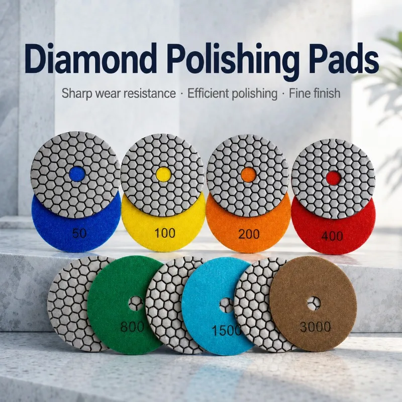 4‑Inch Diamond Flexible Polishing Pad Soft Abrasive Disc Specially for Marble Granite and Quartz Stone Practical Grinding