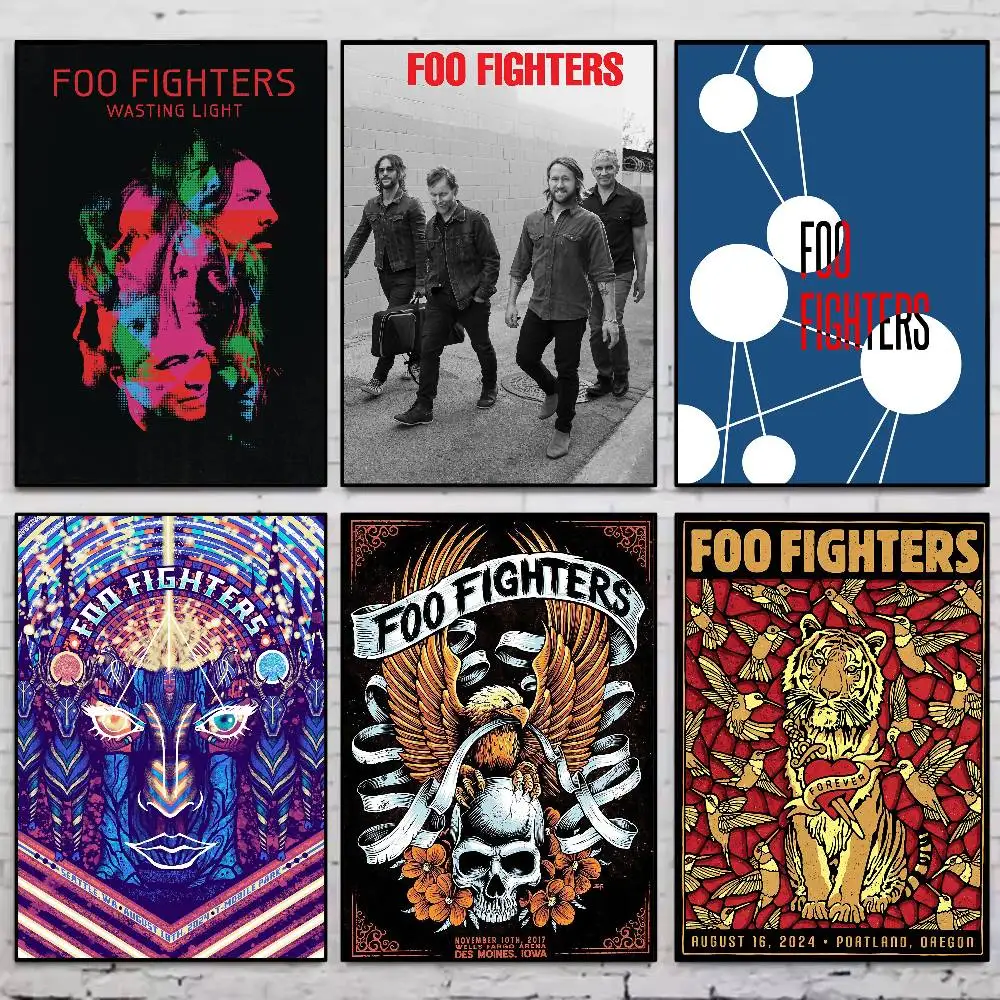 ملصق معرض Rock Band F-Foo F-Fighters يطبع ديكور منزلي ذاتي اللصق شارات جدارية ملصق غرفة المعيشة