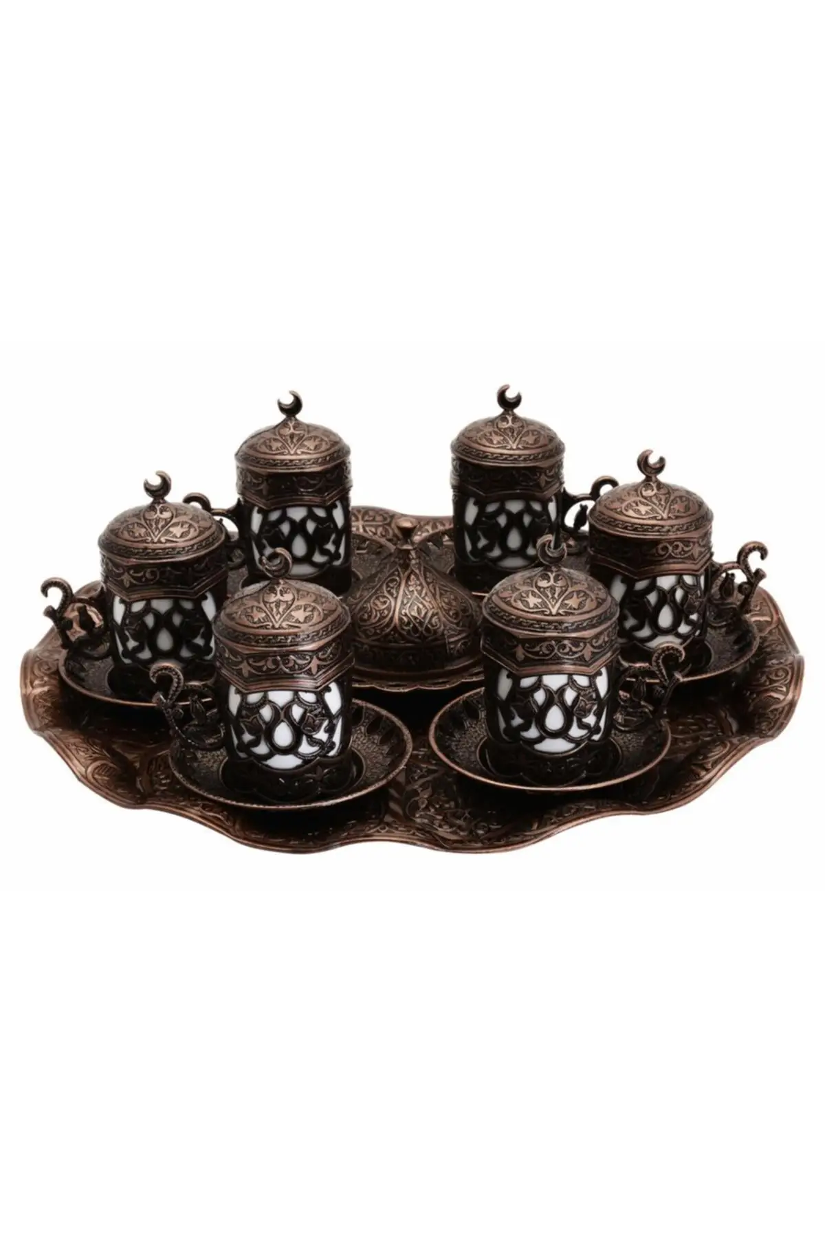 DOLBOVI ottoman motif Sultan turkish coffee set 6 people-antique copper Crst110 handmade espresso cup