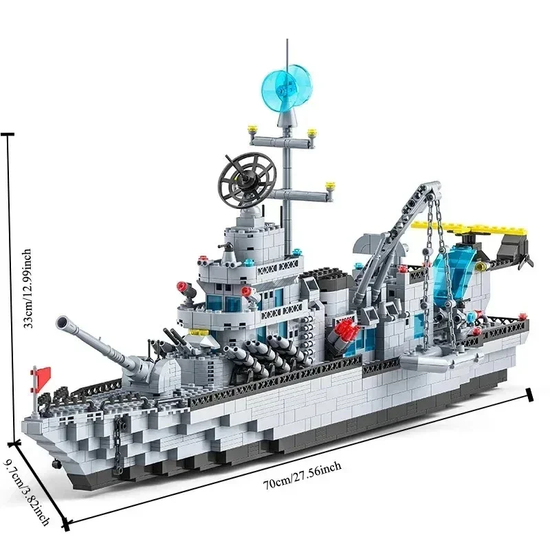 

112 1560PCS Navy war ship Army ship model warship 6 in 1 multi-shape combination building blocks to build a boy toy set
