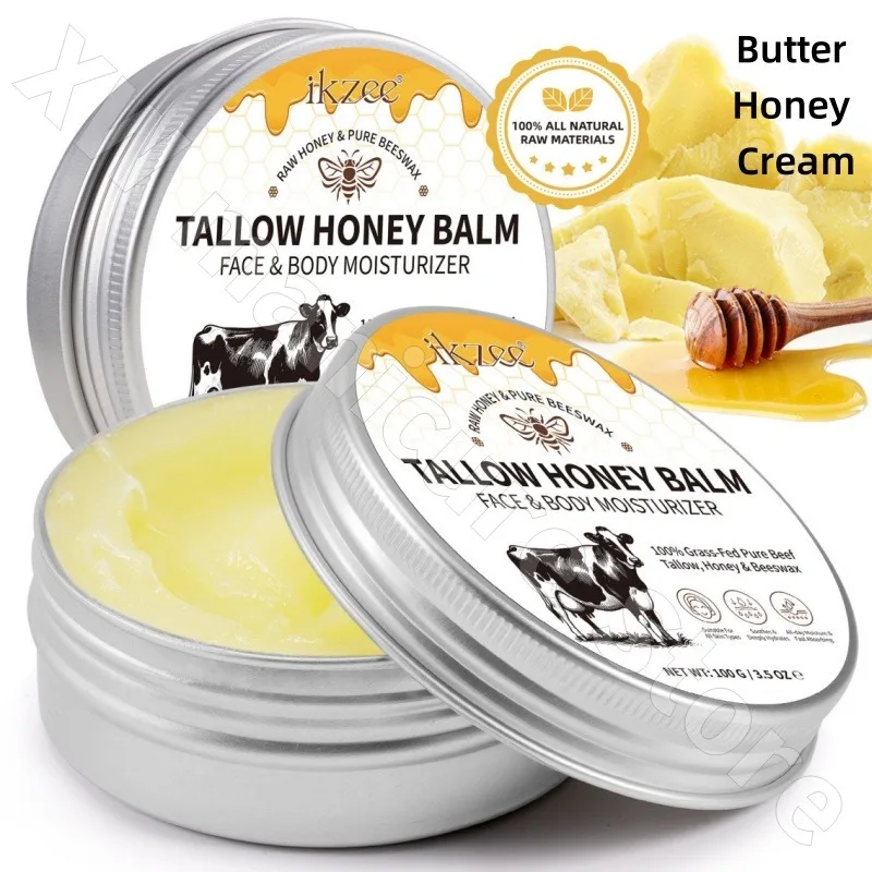 Butter Honey Cream Hydrating and Moisturizing Improve Drying Peeling Hands and Body Moisturizing Honey Butter Cream 100g