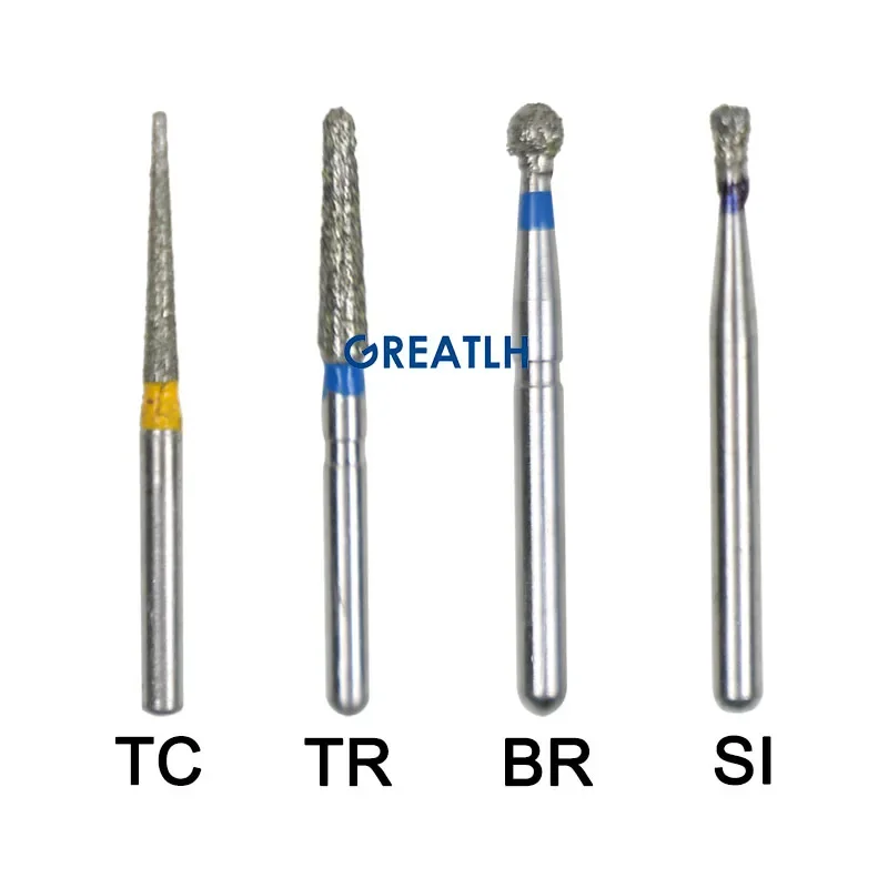 GREATLH frese ad alta velocità diamantate per lucidatura levigante 1.6MM trapano per lucidatura utensile dentale ago per tornitura fresa per lucidatura dentale