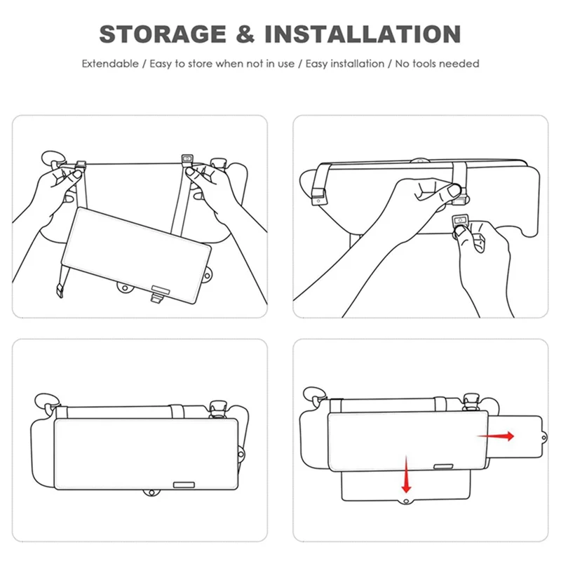 Car Sunshade Retractable Multifunctional Sunshade Anti-Glare Goggles Car Sunshade Blocks Windshield Sun Visor
