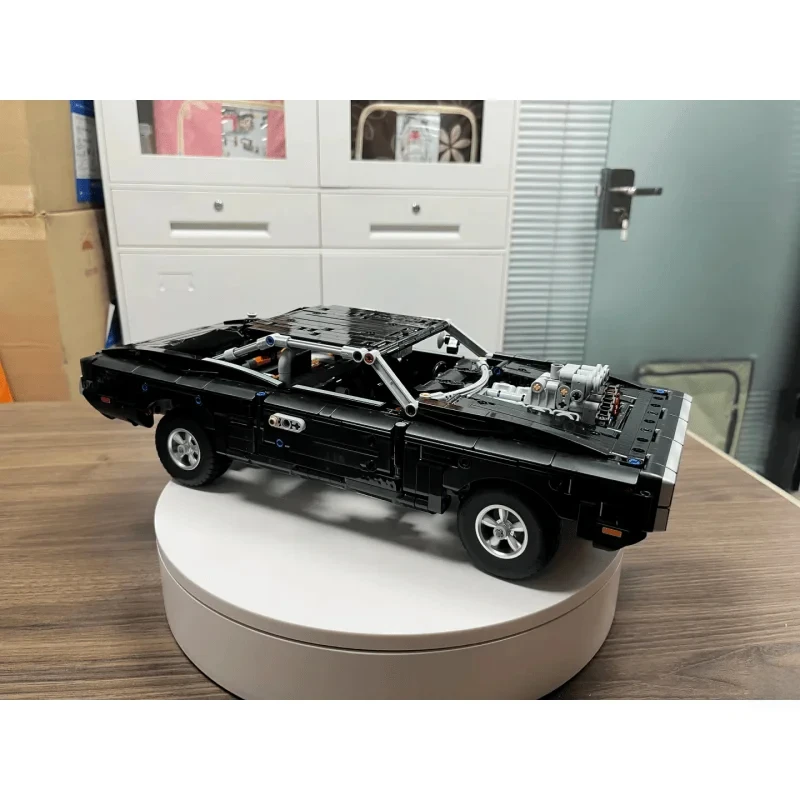 2026 new creative educational building blocks mechanical set Dodge Fast and Furious men and Women holiday car gifts view 3