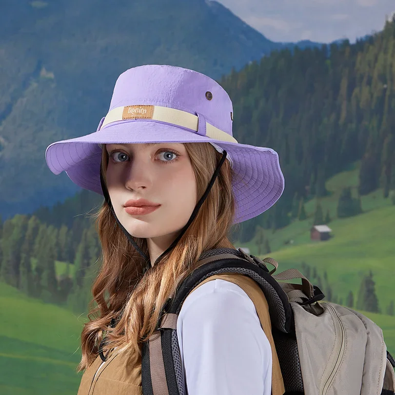 

Spring summer large visor children mountaineering sunscreen fisherman hat quick dry waterproof British fashion sun hat