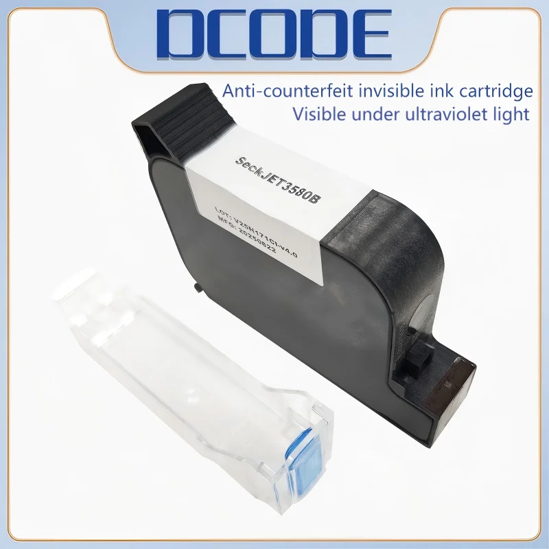 

DCODE DC3580 Quick Dry Invisible Ink 12.7mm Nozzle Ink Cartridge Print Height 1/2" for Anti-counterfeit Confidential Printing