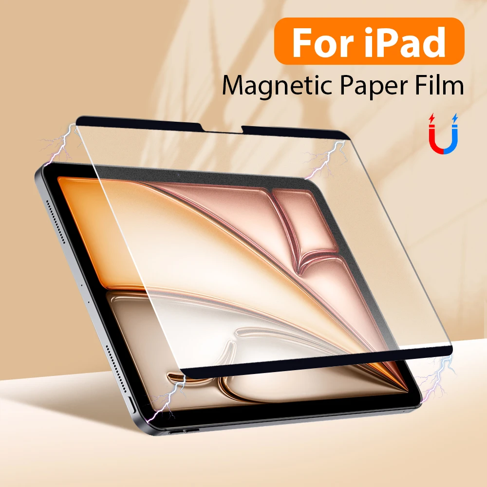 Magnetic Paper Film For iPad A16 Air 11th M4 2026 M2 M3 5 4 Pro 11 13 M5 12.9 10 9 10th 9th Generation Mini 7 6 Screen Protector