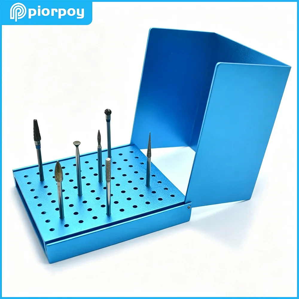 Dental Low Speed Handpiece Burs Holder Block Sterilization Nails Stand Organizers Odontologia Drilling Case Dentistry Tools