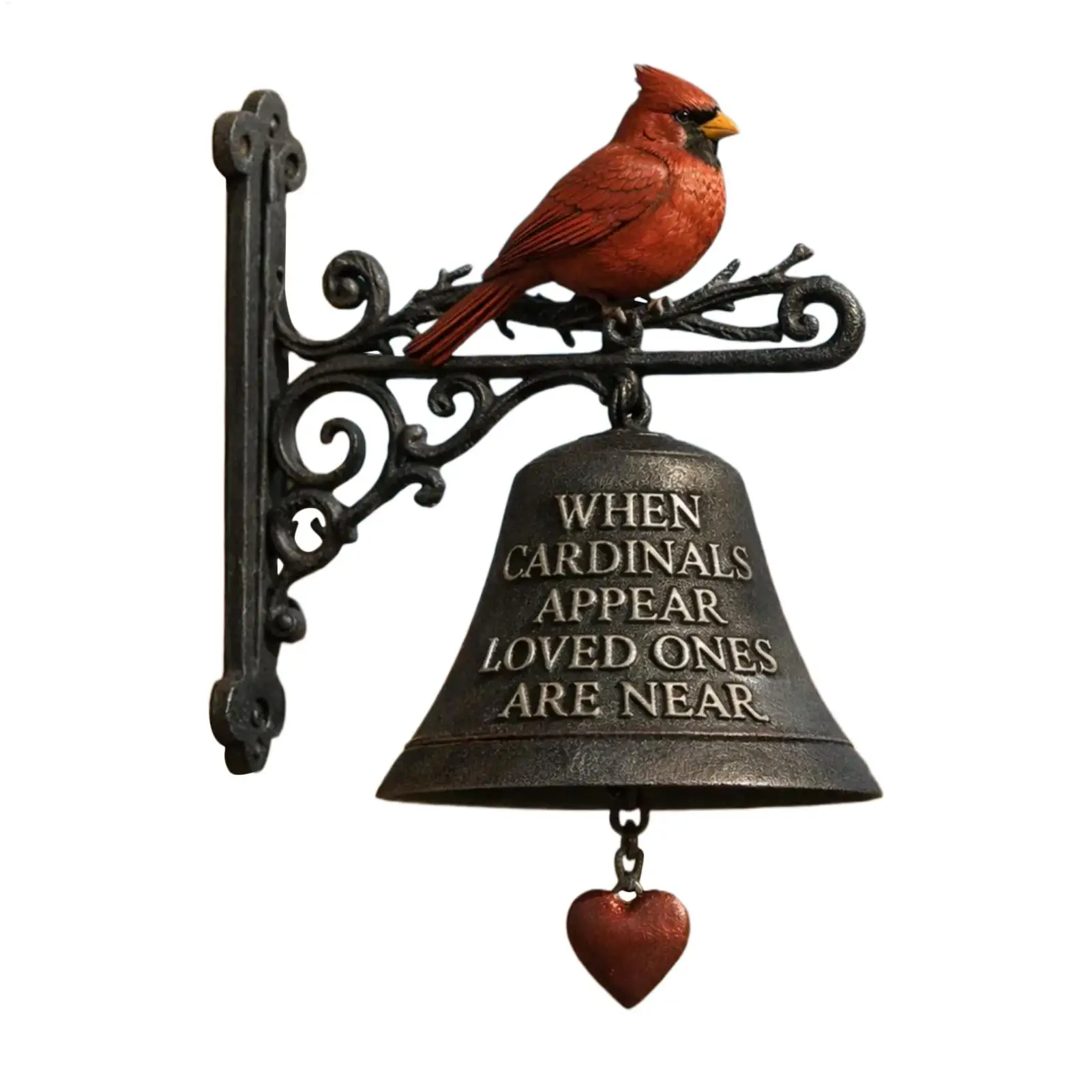 Door Bell Wind Chimes Red Bird Iron Broom Door Hanger Hanging Decorations Retro Door Chime Funny Welcome Doorbell Home Decor