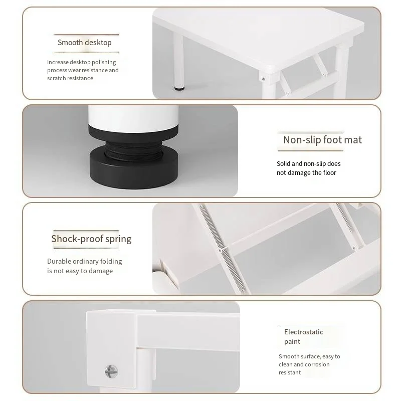 مكتب صغير بدون تجميع طاولة كتابة قابلة للطي، مكاتب كمبيوتر قوية وشديدة التحمل قابلة للطي للمساحة الصغيرة/المكتب المنزلي/المهجع