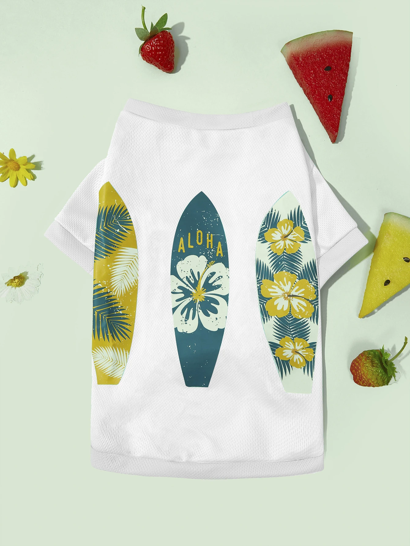 Hundekleidung, Welpen-Sweatshirt mit Blumenmuster für kleine und mittelgroße Hunde, Katzen, weich und bequem, Hemden am Meer, Hunde-Pyjama-Outfit, Haustier