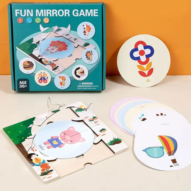 Shape Matching Game Multi-Angle Axisymmetric Mirror Imaging Puzzle Preschool Educational And Learning Jigsaw Puzzle Toy Gift Set