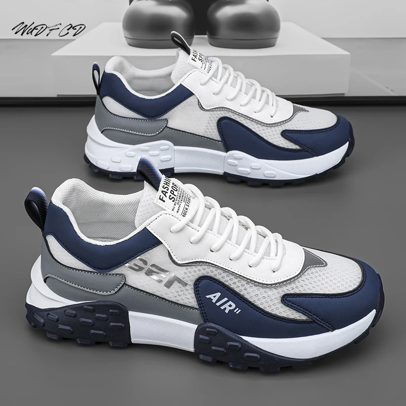 Chunky Sneaker Plus Size 45 46 Men Designer Running Shoes Fashion Casual Leather Mesh Breathable Height Increased Platform Shoes