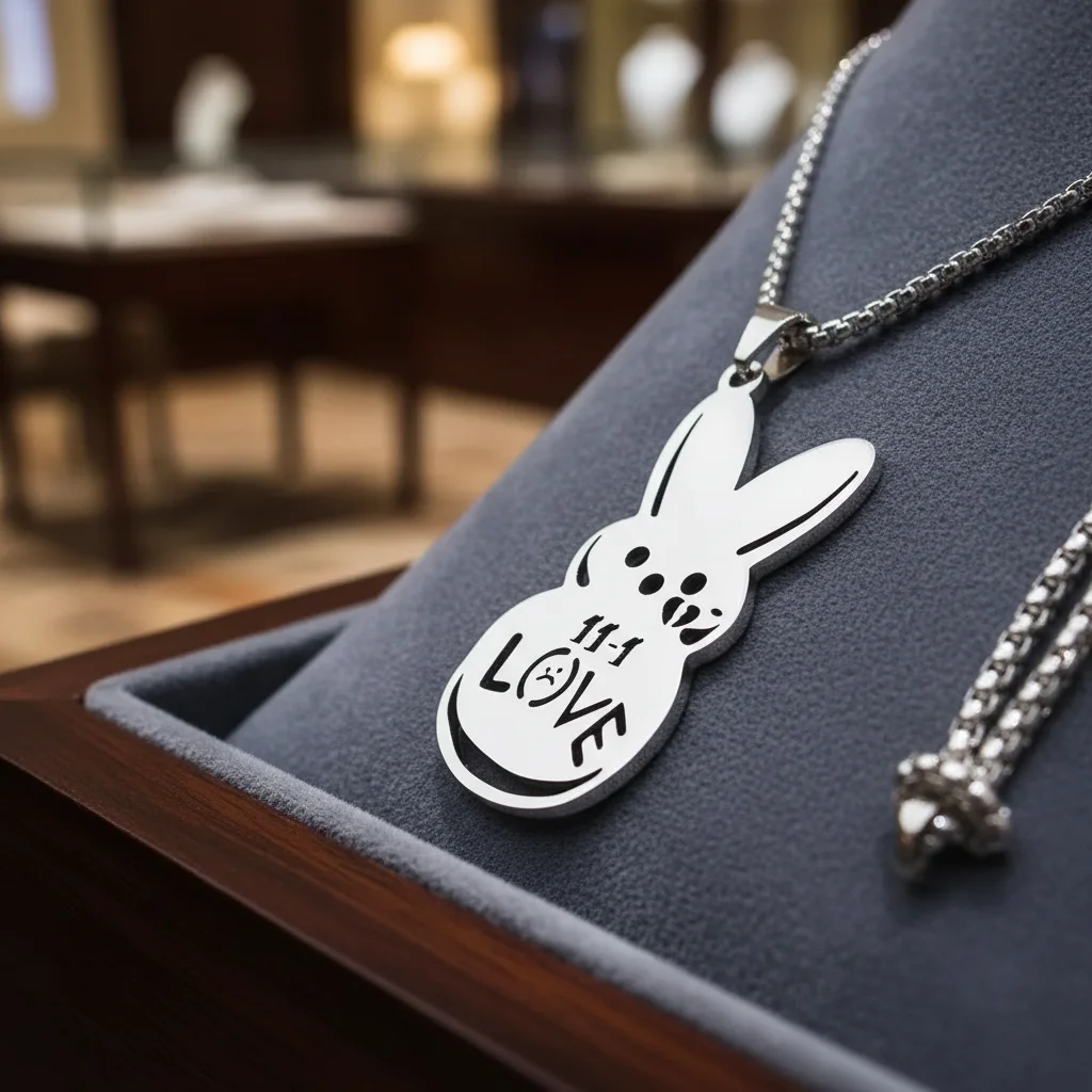 Pop Lil Peep conejo triste para amor pareja colgante Collar para Mujeres Hombres música de acero inoxidable R.I.P cadena joyería Collar Fans