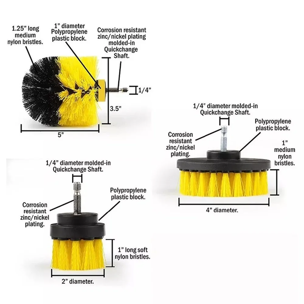 Universal Electric Drill Cleaning Brush Head Floor Decontamination Scrubber Brushes For Bathroom Kitchen Surface Cleaning Tool