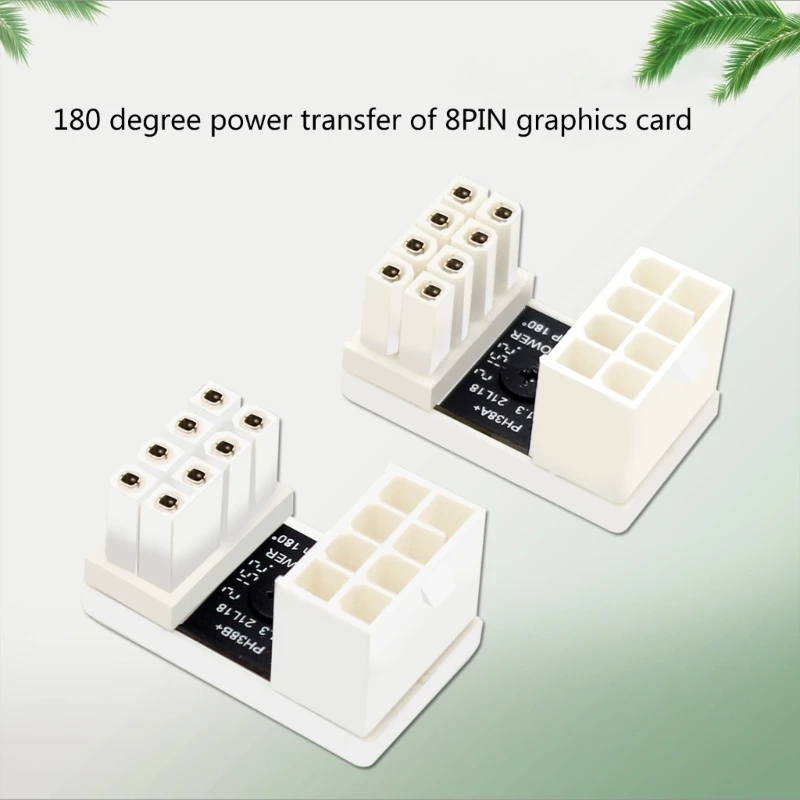 8Pin atx Pcie بطاقة الرسومات GPU محول التيار الكهربائي 180 درجة بدوره موصل