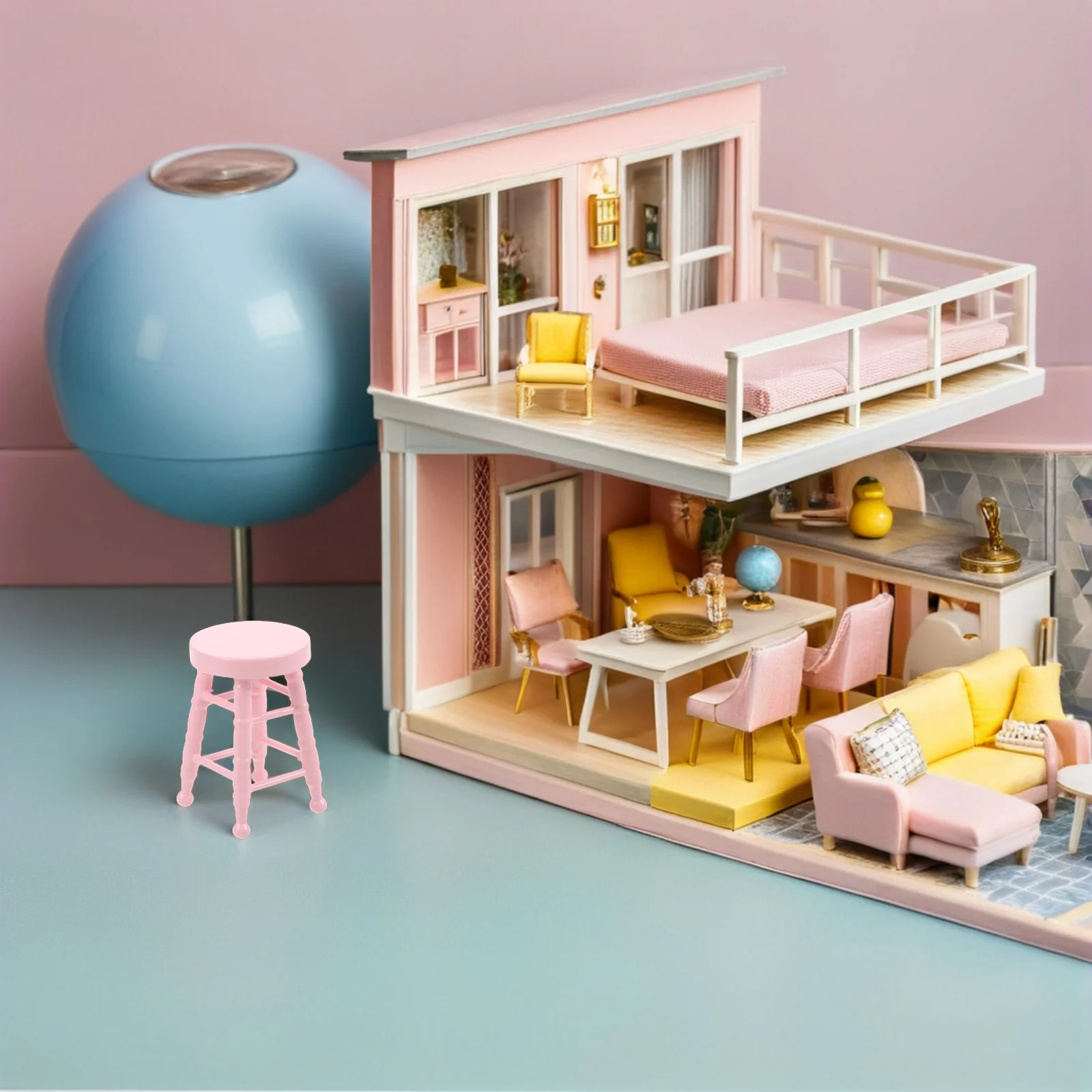 Cadeira de madeira mini móveis sólidos casa cadeiras em miniatura para artesanato fezes de casa de bonecas