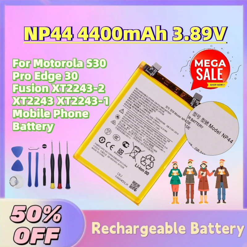 

Large Capacity NP44 4400mAh 3.89V Battery for Motorola S30 Pro Edge 30 Fusion XT2243-2 XT2243 XT2243-1 Mobile Phone Battery
