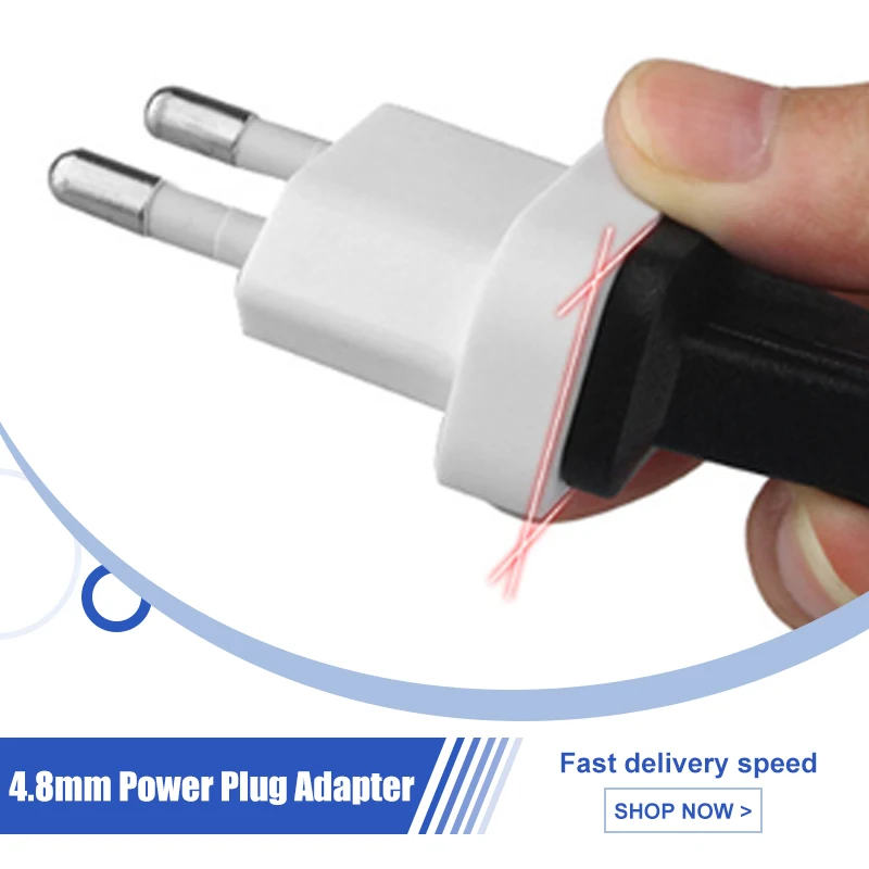 

1 шт. вилка из США в ЕС, евро, европейская вилка, преобразователь 4,8 мм, адаптер питания, дорожный адаптер, преобразователь мощности, розетка 50/60 Гц