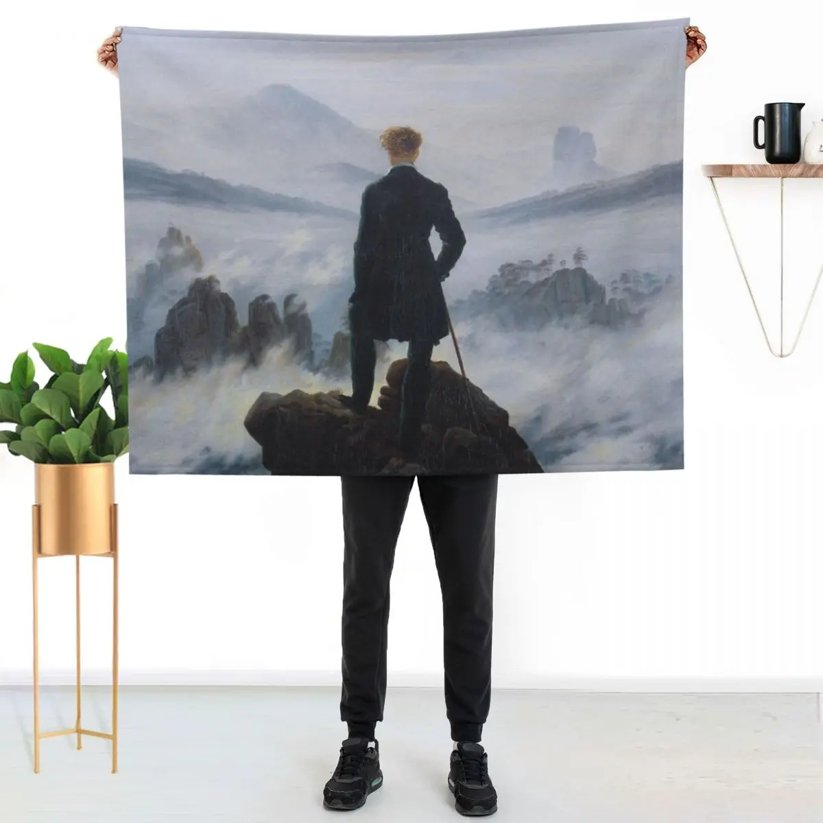 

Casper David Friedrich's Wanderer Above the Sea of Fog Throw Blanket Warm Comfortable Blanket for Office Napping
