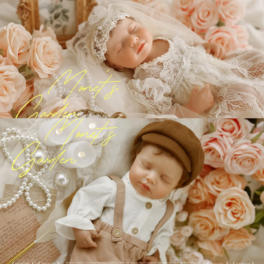 

Photography Dresses Baby Girl Lace Shooting Dress Baby Boy Gentleman Clothes Set Studio Newborn Vintage Wedding Art Photo Theme