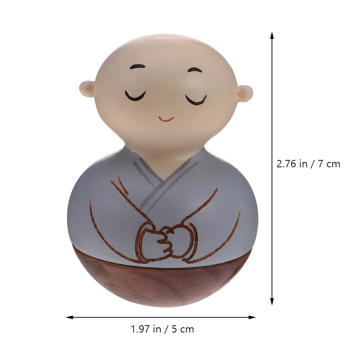 

1Pcs Tumbler Monk Statue Yellow Eye Open Modern Minimalist Table Decor Long-Lasting Craft for Bedroom Study Room