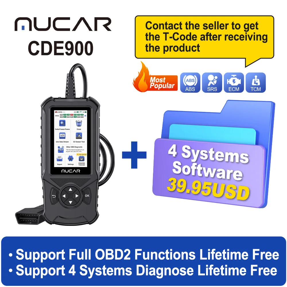 MUCAR CDE900 Obd2 Scanner ECM TCM ABS SRS Auto Diagnose Werkzeuge Auto Code Reader Diagnose OBD Scanner WIFI Kostenloses Update