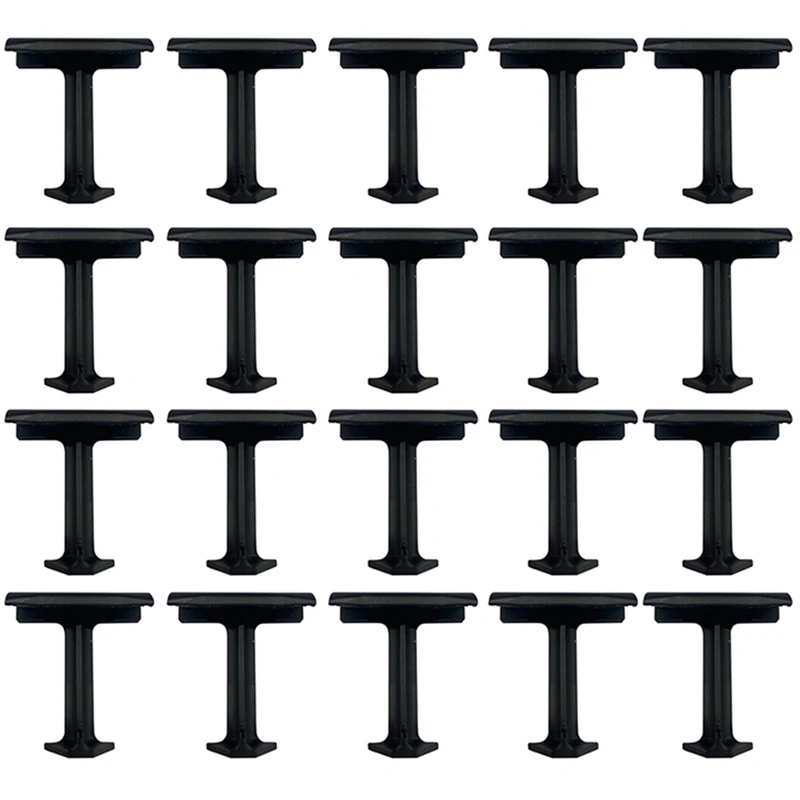 20PCS 40Mm Solar Panel Photovoltaic Panel Water Drain Clips Water Drainage Clips PV Modules Clips Black For Water Drain