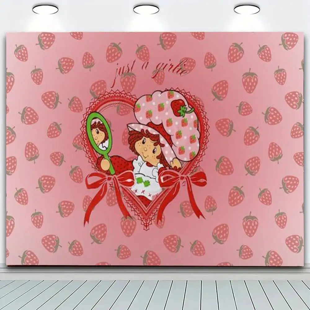 Cartoon S-Strawberry Cute S-Shortcake Tapestry Print Large Tapestry Wall Hanging Wall Tapestry  Decor Living Room Bedroom Home