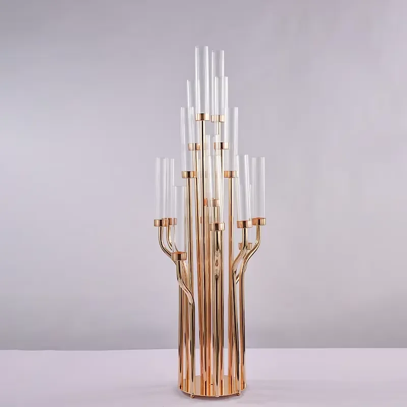 16-Arm Metal Candelabra for Home & Party Wedding Table Centerpieces & Candle Holders Elegant Road Lead Lanterns & Jars
