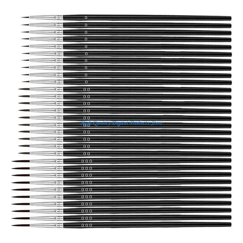 U2JE 30 PCS فرشاة الطلاء التفاصيل الصغيرة مع 3 حجم فرشاة الطرف الطرف الصغير#0#00#000