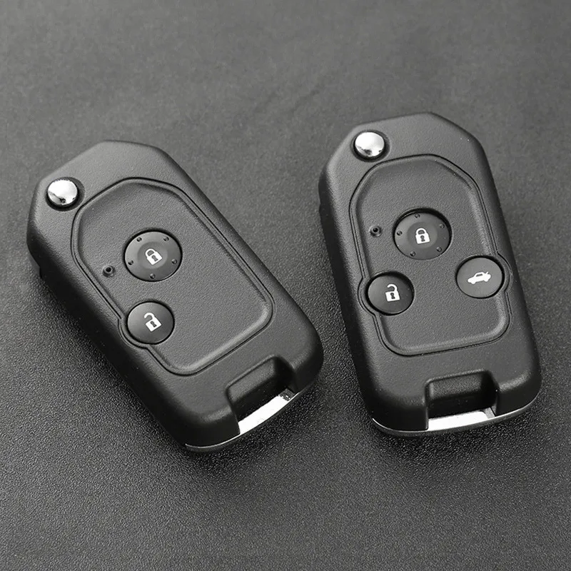 Modified Flip Folding Remote Key Shell For Honda Fit CRV Civic Insight Ridgeline HRV Jazz Accord Key Replacement Uncut Blade Fob