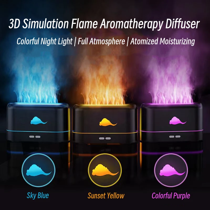 3 Farben Flammen lampe USB Aroma therapie Diffusor Ultraschall Luftbe feuchter Cool Mist Maker Fogger elektrische ätherische Öl Diffusor