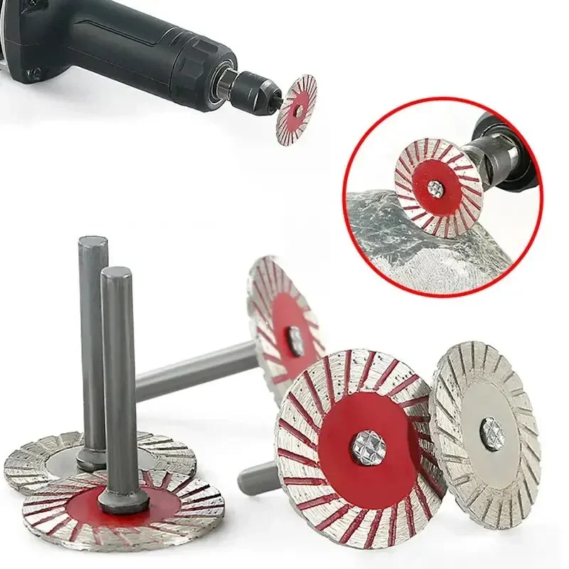 2PCS 4cm Cutting Blade Stone Carving And Engraving Small Section Electric Grinder Hot Press Ripple Dry Cutting Handle Saw Blade