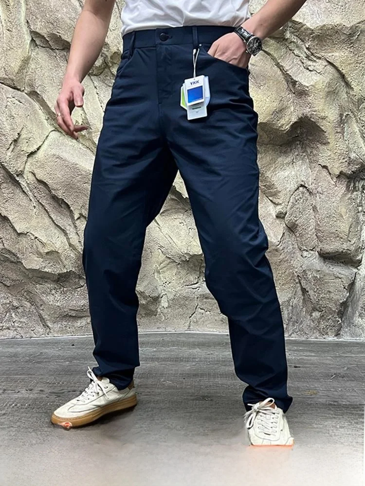 

Breathable Moisture ng Straight Leg Casual Pants Long Trousers Men's Single Color Versatile Summer Leisure Faion