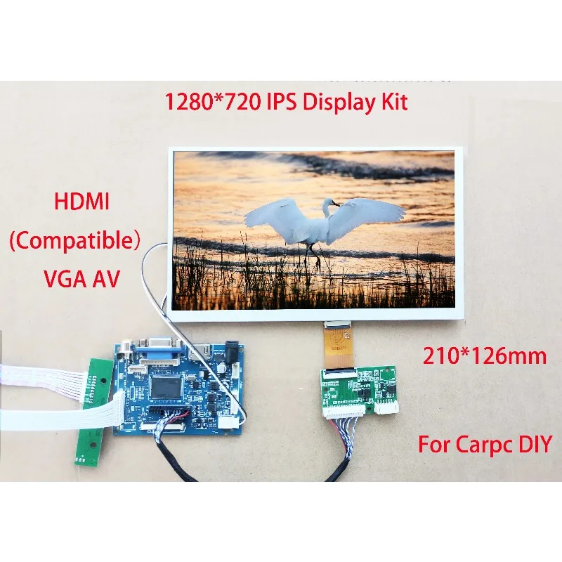 9 Inch IPS Display Touch Kit For Carpc DIY 1280*720 HDMI(Compatible) V GA AV WIn7 8 10 Ras  pberry Pi 210*126mm