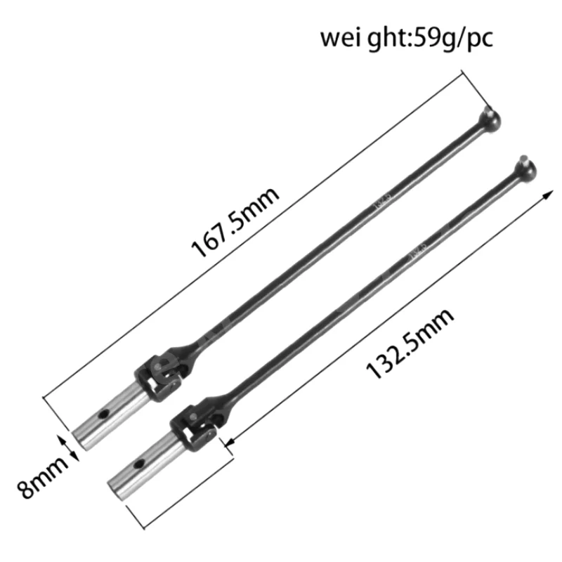 2pcs Steel 132.5mm CVD Driveshaft Drive Shaft IS213 for Kyosho MP10T 1/10 RC Car Upgrade Parts Cars Accessories - Image 2