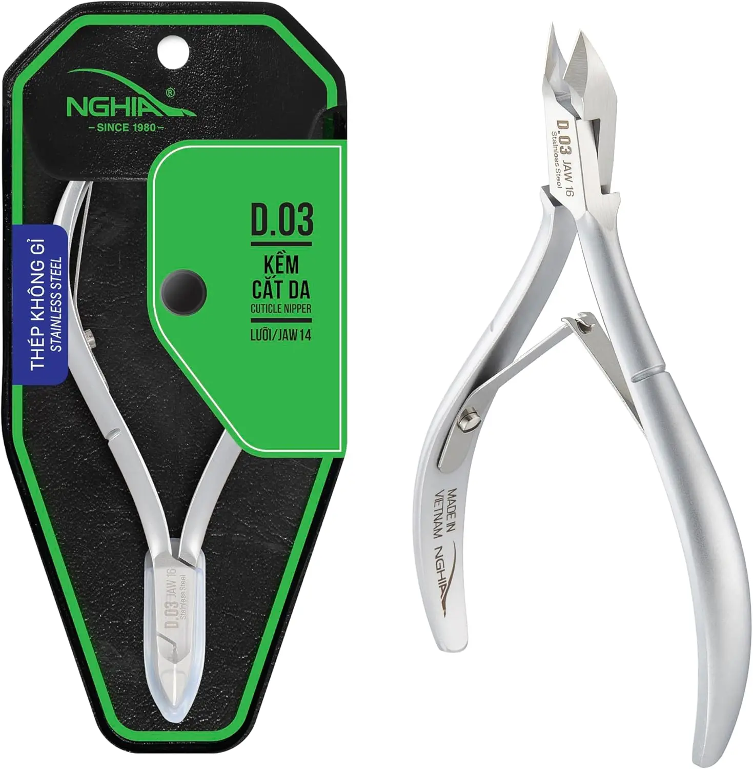 

Cuticle Nipper - D-03 JAW 14 | Stainless Steel | Ergonomic Design for Salons & Home