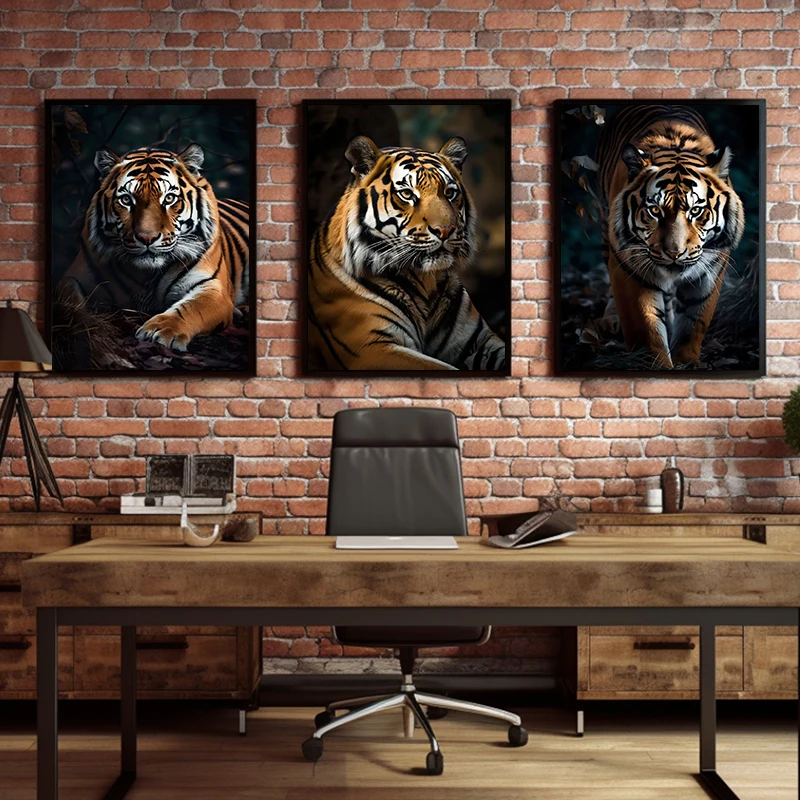 Vintage Jungle Tigers Serene Habitat Tiger Wilderness Forest Art Poster Canvas Painting And Prints Picture For Room Home Decor