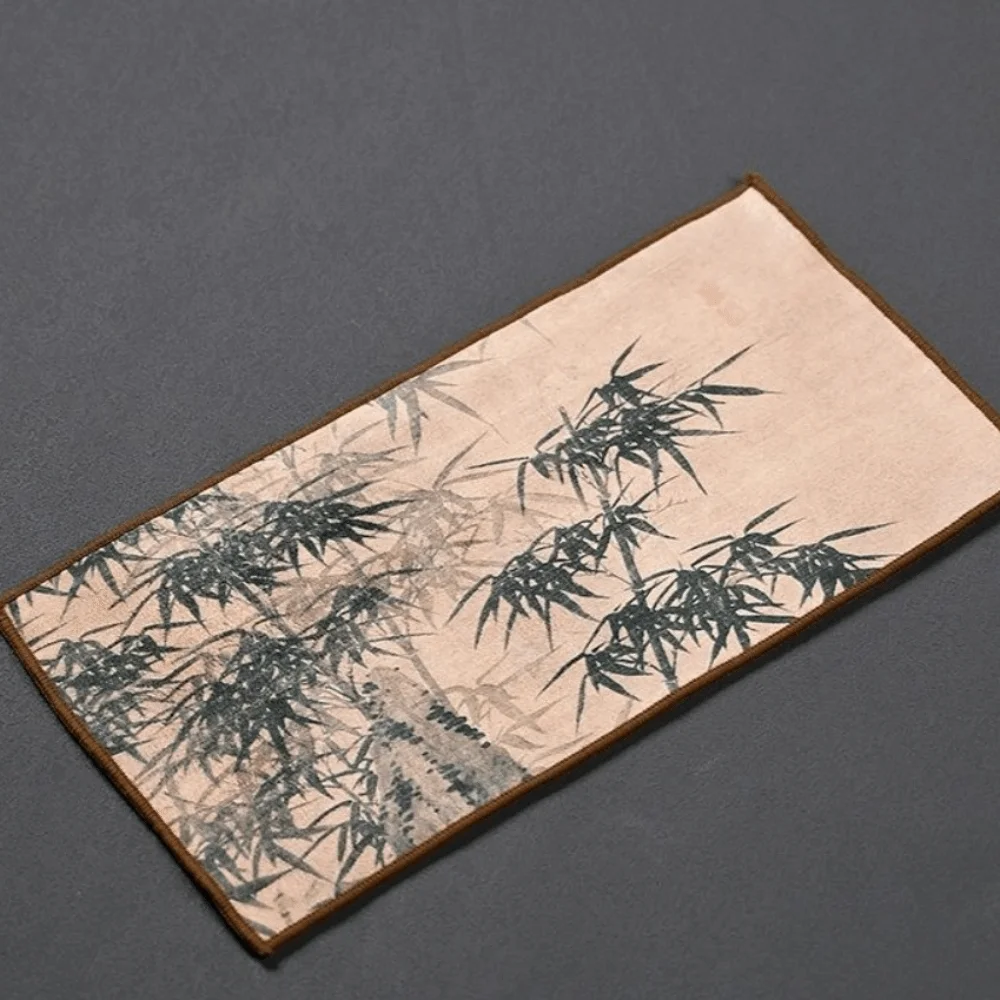High-end Chinese Painted Suede Thick Tea Towel Hand Towels Super Absorbent Absorbent Towel Coaster Rag Tea Mat Table Cleaning
