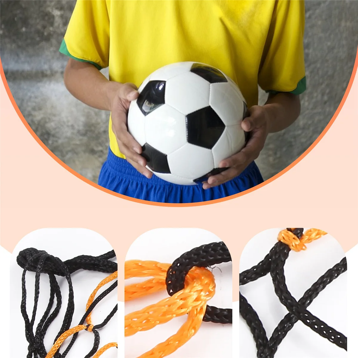 5PCS Nylon Net Bag Ball Carrier for 1 Volleyball Basketball Football Soccer