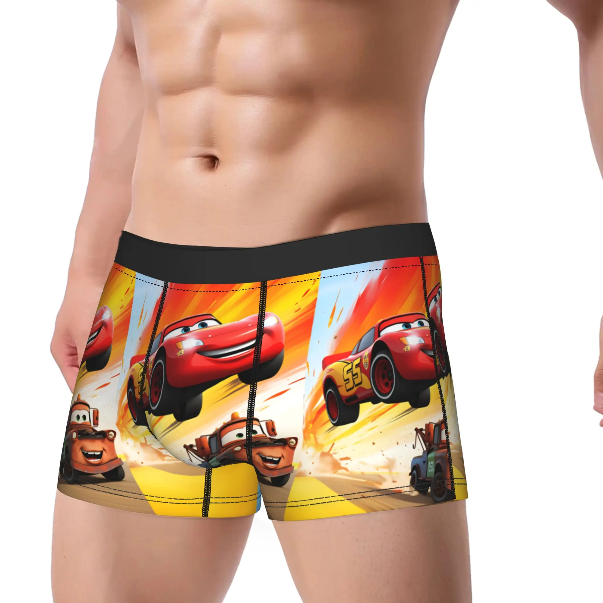 

Lightning McQueen And Mater Racing Action Underwear Comfortable Underpants Shorts Briefs For Men 3D Pouch Plus Size Boxershorts