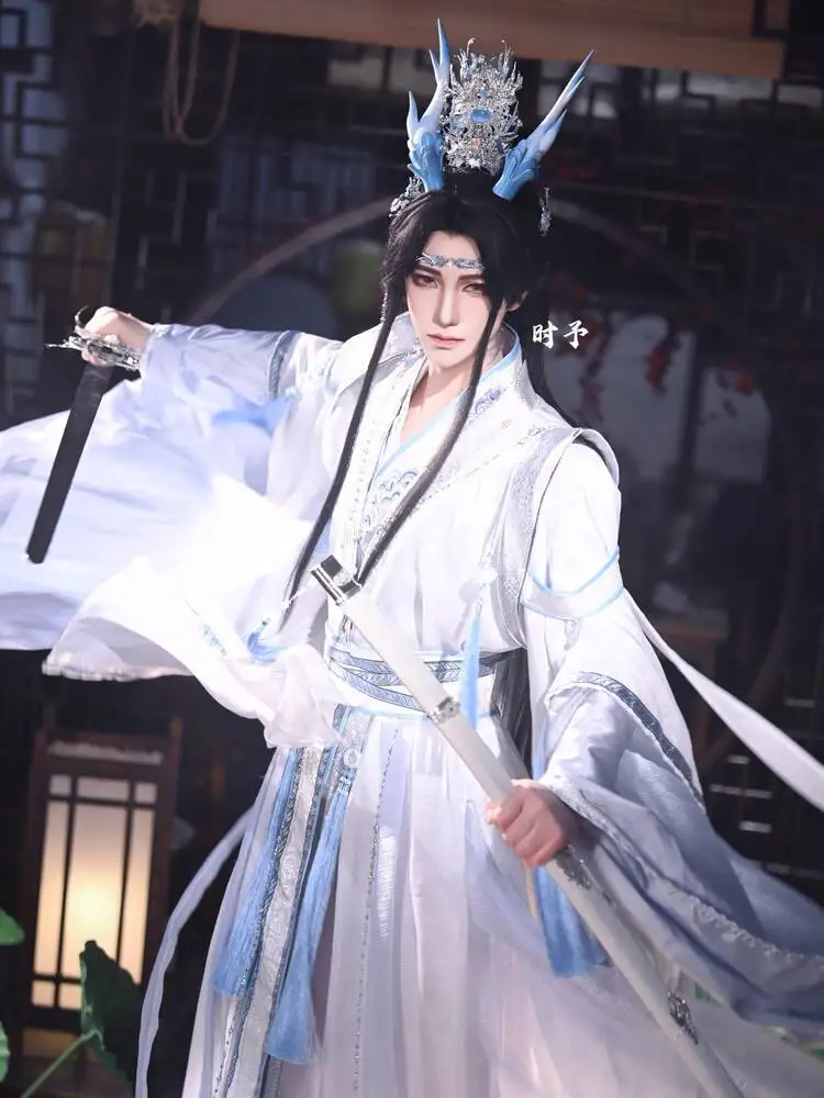 

Длинный костюм для косплея Ji Hu Xian Lan Wangji, короткая драма, универсальные древние костюмы для выступлений Hanfu