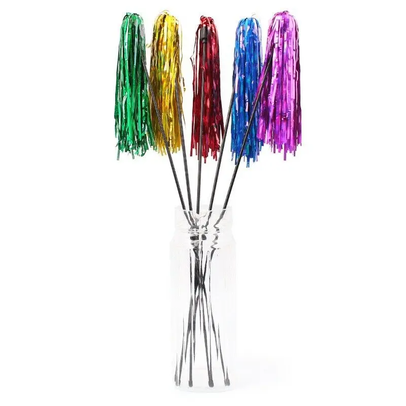 5Pcs Colorful Ribbon Cat Toy Wand Funny Kitten Rod Teaser Plastic Stick for Pet Cats Interactive Toys