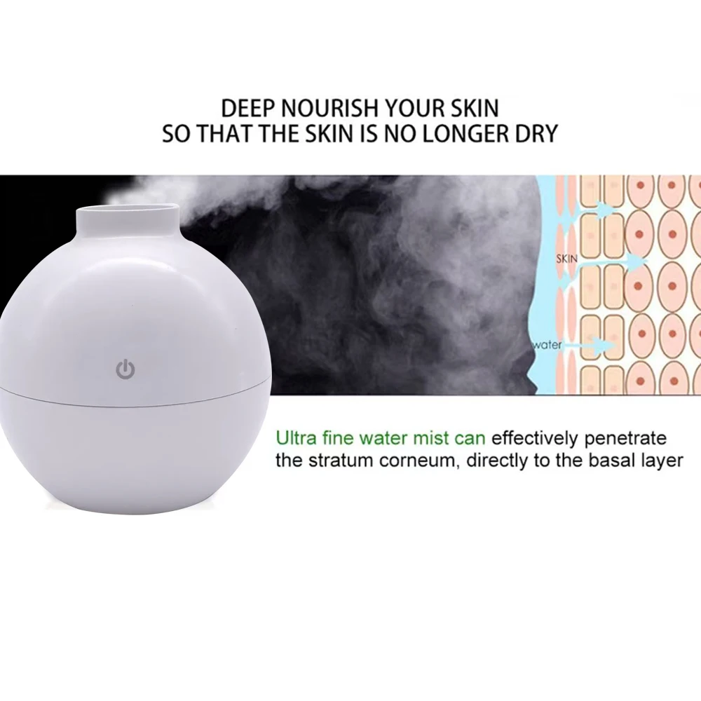 130ml Mini Humidifier USB Aromatherapy Diffuser Home Air Humidifier Desktop Humidifier, Key Switch, Easy to Operate