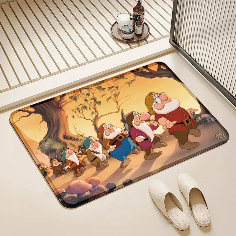 

Disney Snow White Dwarfs Door Mat Non-Slip Washable Floor Rug for Home Kids Room Bathroom Kitchen Decor