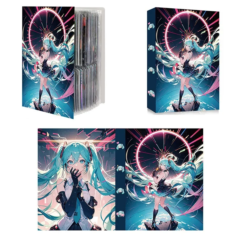 240PCS Virtual Idol Hatsune Miku Card Album Anime Peripheral Map Letter Folder Binder Notebook Rare Game Collection Card Book