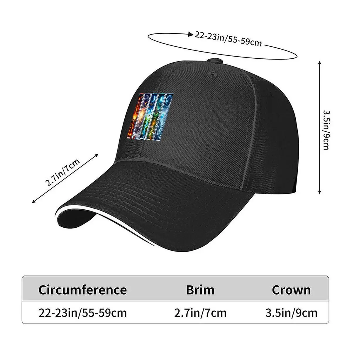 Surreal Fantasy Portals Dragons Moons Geometric Dream Realms Hip Hop hat Fashion Outdoor Sports Sandwich Baseball Cap