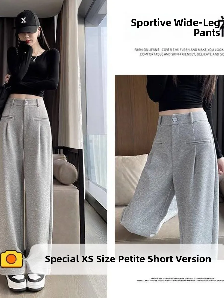 

Женские повседневные брюки с широкими штанинами, визуально стройнящие, с низкой талией, на весну-осень, с отворотами, свободного кроя