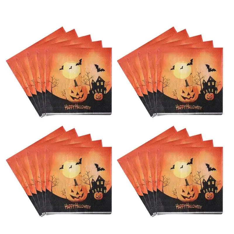 

Halloween Paper Guest Towels Festival Devil House Printed Paper Napkins Multifunctional Halloween Hand Towels Decoration Paper